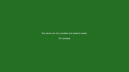 green screen error with restart message vector image