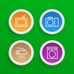 household appliances icons vector