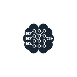Neural network creative icon from artificial vector