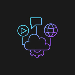 Cloud computing gradient icon for dark theme vector