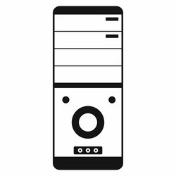 computer system unit icon simple style vector image