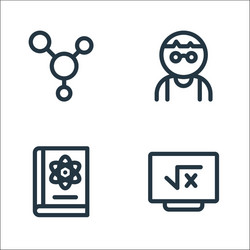 Nerd line icons linear set quality vector