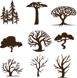 Tree Collection - Diverse Forest Elements vector image
