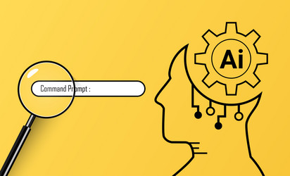 artificial intelligence virtual by enter command vector image