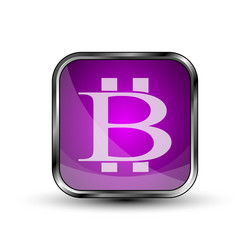 Button with bitcoin symbol vector