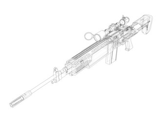 machine gun rendering of 3d vector image