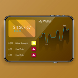 my wallet mobile application uer interface vector image