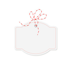 oval price tag with red string bow vector image