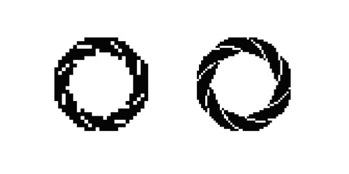 pixel art circular patterns with geometric vector image