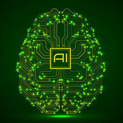 abstract technological brain with artificial vector image