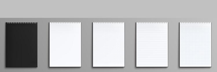 notebooks paper notepads with spiral binders vector image
