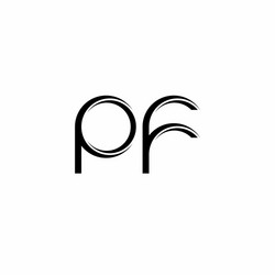 Pf logo monogram with slice rounded modern design vector