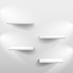 shelves with shadow in empty white room vector image
