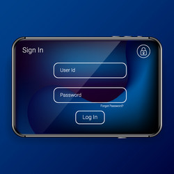 sign in mobile application user interface digital vector image