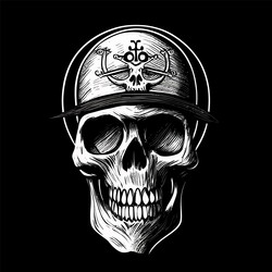 skull sketch scull for t-shirt or poster Vector Image