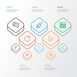 User outline icons set collection of reload vector