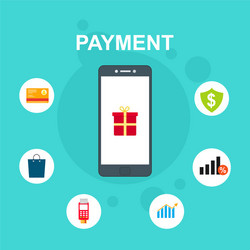concept online and mobile payments for web page vector image