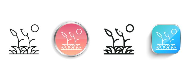 green icon thin linear regular and button style vector image