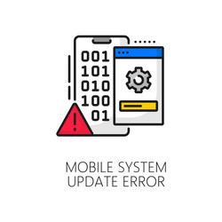 mobile system software update error thin line icon vector image