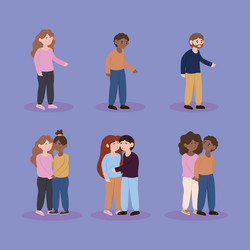 Diverse couples set Royalty Free Vector Image - VectorStock