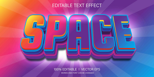 space text effect with modern style design vector image