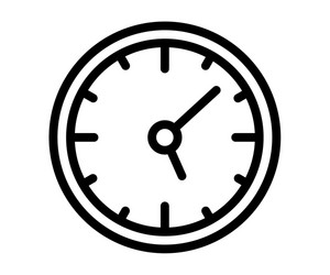 time clock hour single isolated icon with outline vector image