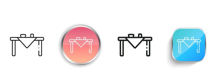 dining table icon thin linear regular and button vector image
