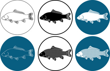 Carp Fish Silhouette Vector Image