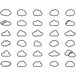 clouds icons set of in different form vector image