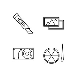 Design and studio simple linear icon setsimple vector