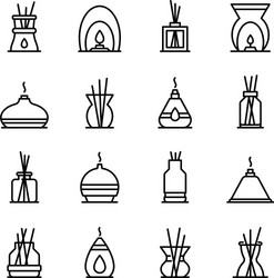 Diffuser icons set outline style vector