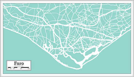 faro portugal city map in retro style vector