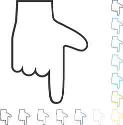 hand pointer down icon vector image