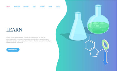 learn page science items flask and bulb vector image