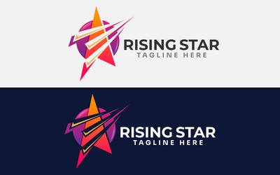 rising star logo design abstract stylish vector