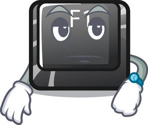 waiting cartoon f1 button installed on keyboard vector image