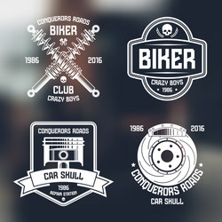 Automotive & Biker Club Badges Vector Image