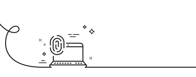 computer fingerprint line icon finger print scan vector image