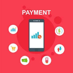 concept online and mobile payments for web page vector image