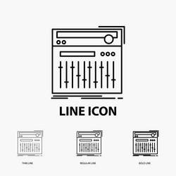 Control controller midi studio sound icon in thin vector