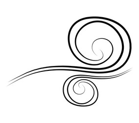 Wind Swirl Doodle Isolated Vector Image