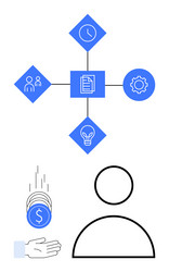 workflow and time management with finance idea vector image