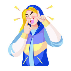 a flat style of laughing character vector image