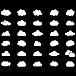 clouds icons set of in different form vector image