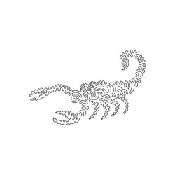 continuous one curve line drawing of scorpion vector image