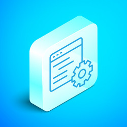 Isometric line computer api interface icon vector