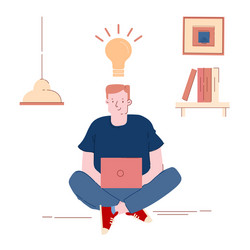 man programmer designer or coder working vector image