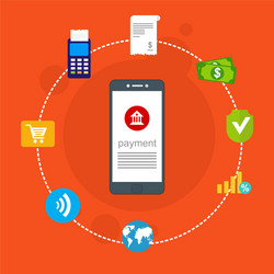 concept online and mobile payments for web page vector