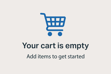 empty cart screen with icon and message prompt vector image