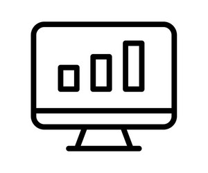 monitor statistic dashboard single isolated icon vector image